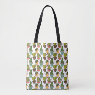 Innenkaktus u. Succulents im Topf-Muster Tasche