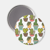 Innenkaktus und Sukkulturen im Muster "Pots" Magnet (Vorderseite/Rückseite)