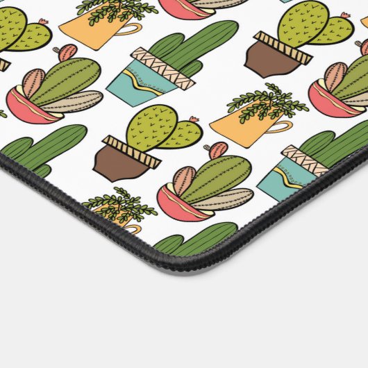 Innenkaktus und Sukkulturen im Muster "Pots" Schreibtischunterlage (Ecke)