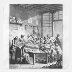 Innenministerium der Kleinpost in Paris Quadratischer Aufkleber