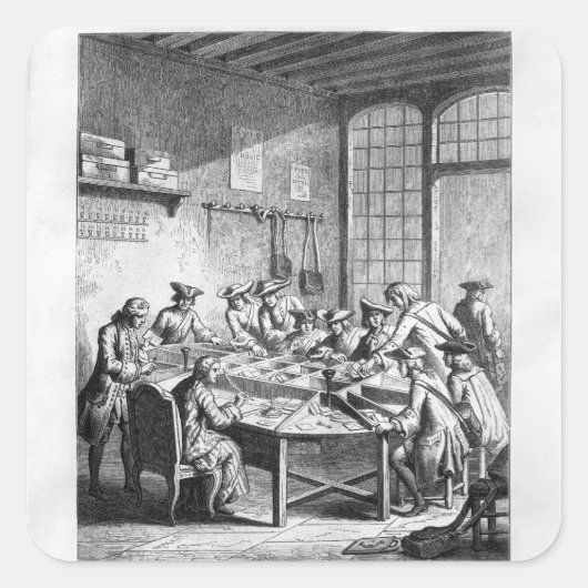 Innenministerium der Kleinpost in Paris Quadratischer Aufkleber (Vorderseite)