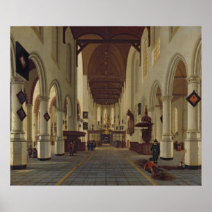 Innenministerium von Oude Kerk, Delft, c.1660-70 Poster