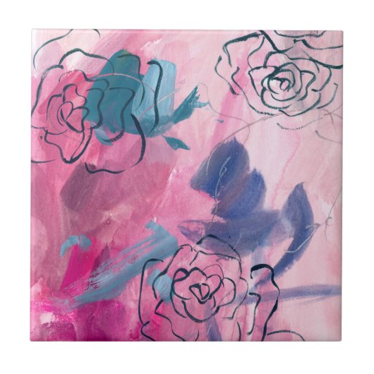 Innenmusik - Blumenskizze Fliese (Vorderseite)