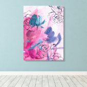 Innenmusik - Blumenskizze Leinwanddruck (Insitu (Holzboden))