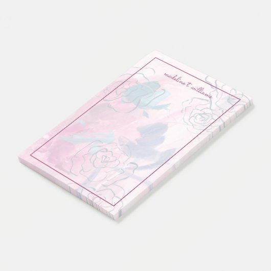 Innenmusik - Blumenskizze Post-it Klebezettel (angewinkelt)