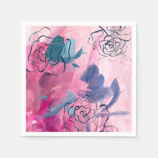 Innenmusik - Blumenskizze Serviette (Vorderseite)