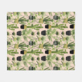 Innenoase | Pflanze Lineup Muster Fleecedecke (Vorderseite (Horizontal))