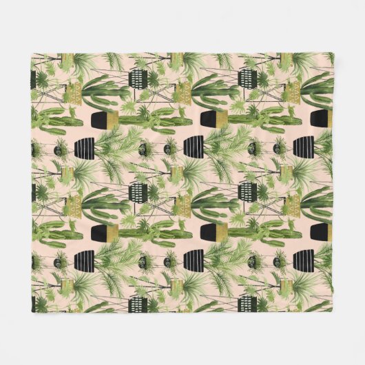Innenoase | Pflanze Lineup Muster Fleecedecke (Vorderseite (Horizontal))