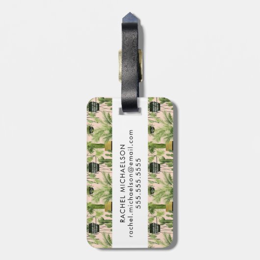 Innenoase | Pflanze Lineup Muster Gepäckanhänger (Rückseite vertikal)