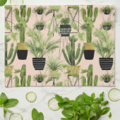 Innenoase | Pflanze Lineup Muster Geschirrtuch (Gefaltet)