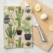 Innenoase | Pflanze Lineup Muster Geschirrtuch (Viertel Falte)