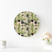 Innenoase | Pflanze Lineup Muster Große Wanduhr (Zuhause)