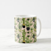 Innenoase | Pflanze Lineup Muster Kaffeetasse (VorderseiteRechts)