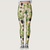 Innenoase | Pflanze Lineup Muster Leggings (Vorderseite)