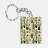 Innenoase | Pflanze Lineup Muster Schlüsselanhänger (Vorderseite links)
