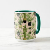 Innenoase | Pflanze Lineup Muster Tasse (VorderseiteRechts)