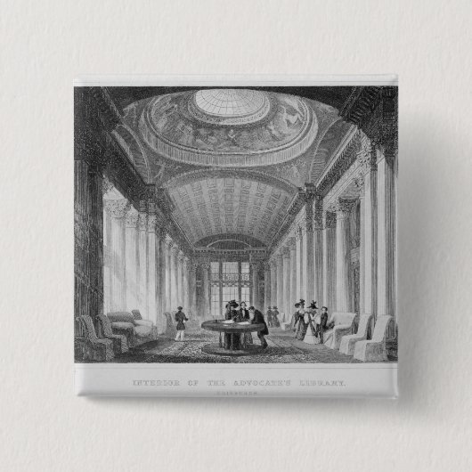 Innenraum der Bibliothek des Anwalts, Edinburgh Button (Vorderseite)