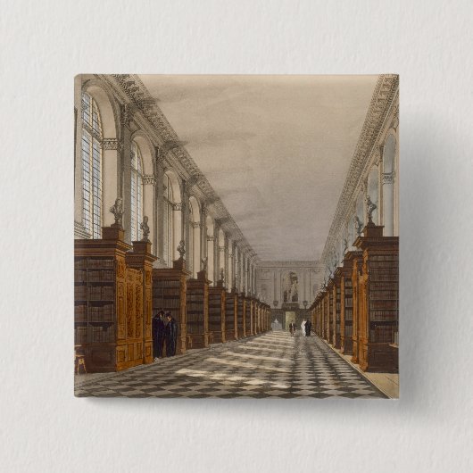 Innenraum der Dreiheits-Uni-Bibliothek, Cambridge, Button (Vorderseite)