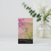 Innenraum, der elegante Rebe-Visitenkarte verziert Visitenkarte (Stehend Vorderseite)