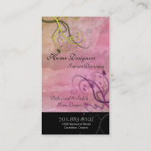 Innenraum, der elegante Rebe-Visitenkarte verziert Visitenkarte (Rückseite)