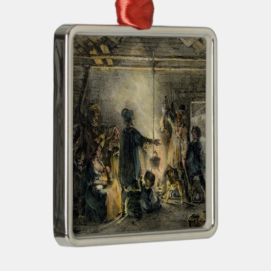 Innenraum der Hütte eines Grubenarbeiters Silbernes Ornament (Rechts)
