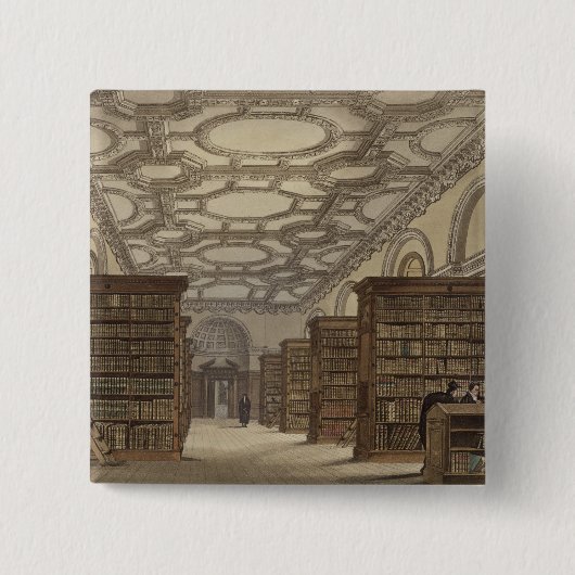 Innenraum der öffentlichen Bibliothek, Cambridge, Button (Vorderseite)