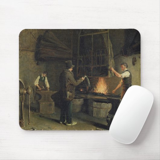 Innenraum der Schmiede, 1837 Mousepad (Mit Mouse)