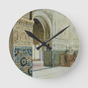 Innenraum des Alhambras, Granada (w/c) Runde Wanduhr