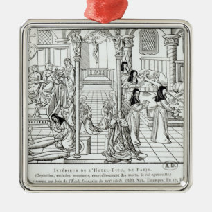 Innenraum des Hotel Dieu Krankenhauses Silbernes Ornament