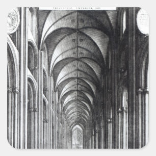 Innenraum des Nave von St Paul, 1658 Quadratischer Aufkleber