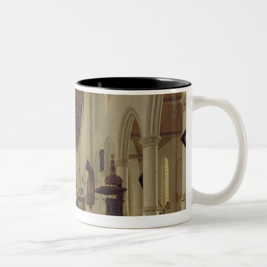 Innenraum des Oude Kerk, Delft, c.1660-70 Zweifarbige Tasse (Rechts)