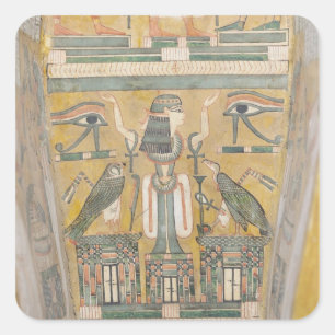 Innenraum des Sarges von Imenemipet Quadratischer Aufkleber