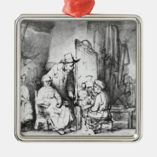 Innenraum des Studios mit Malermalerei Ornament Aus Metall
