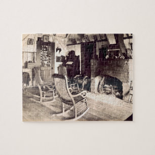 Innenraum einer amerikanischen hölzernen puzzle