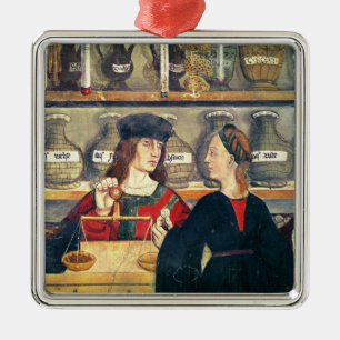 Innenraum einer Apotheke Silbernes Ornament