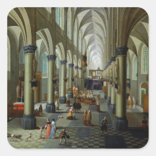 Innenraum einer Kirche Quadratischer Aufkleber