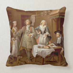 Innenraum einer Küche mit den Zahlen, die Wein Kissen