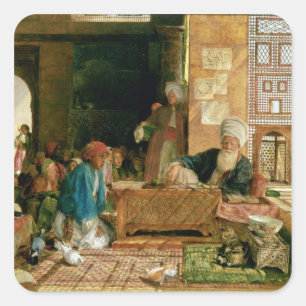 Innenraum einer Schule, Kairo Quadratischer Aufkleber