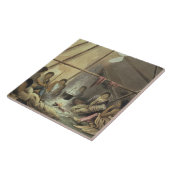 Innenraum eines Cree-indischen Zeltes am 25. März Fliese (Seite)