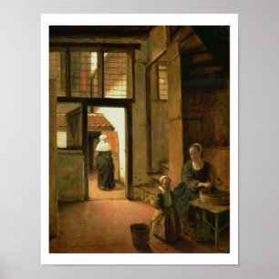 Innenraum eines niederländischen Hauses (Öl auf Poster