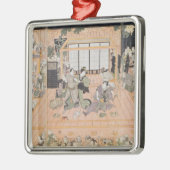 Innenraum eines Theaters Silbernes Ornament (Links)