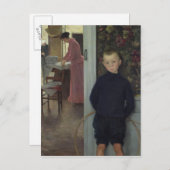 Innenraum mit Frauen und einem Kind Postkarte (Vorne/Hinten)