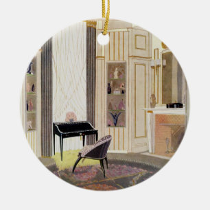 Innenraum mit Möbeln entwarf durch Ruhlmann, von Keramikornament