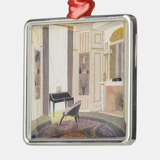 Innenraum mit Möbeln entwarf durch Ruhlmann, von Silbernes Ornament (Links)