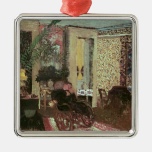 Innenraum oder, der Salon mit drei Lampen, 1899 Silbernes Ornament