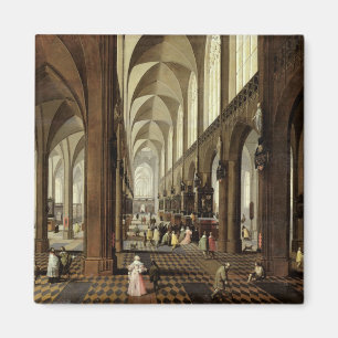 Innenraum von Antwerpen-Kathedrale, c.1650 Magnet