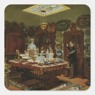 Innenraum von Monsieur Sauvageots Collection Quadratischer Aufkleber
