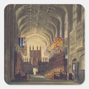 Innenraum von St George Kapelle, Windsor Schloss, Quadratischer Aufkleber