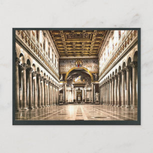 Innenraum von St. Paul's, Rom, Italien Vintage-Fot Postkarte