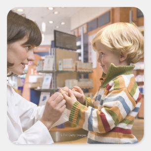 Innenschüsse einer Apotheke Quadratischer Aufkleber